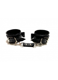 Черные наручники с бантиками из эко-кожи - БДСМ Арсенал - купить с доставкой в Екатеринбурге