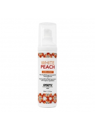 Разогревающее массажное масло Gourmet White Peach Organic с органическими ингредиентами - 50 мл. - Exsens - купить с доставкой в Екатеринбурге