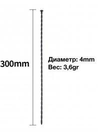 Черный уретральный стимулятор из силикона - 30 см. - Rubber Tech Ltd - купить с доставкой в Екатеринбурге