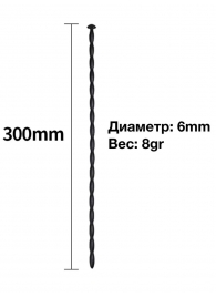 Черный уретральный расширитель - 30 см. - Rubber Tech Ltd - купить с доставкой в Екатеринбурге