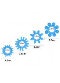 Набор из 4 голубых, светящихся в темноте эрекционных колец Lumino Play - Lovetoy - в Екатеринбурге купить с доставкой