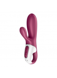 Малиновый вибратор-кролик Hot Bunny с функцией нагрева - 17,5 см. - Satisfyer