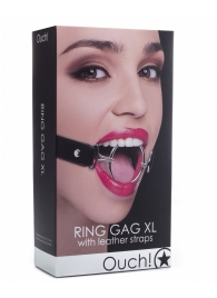 Расширяющий кляп Ring Gag XL с чёрными ремешками - Shots Media BV - купить с доставкой в Екатеринбурге