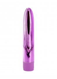 Лиловый глянцевый пластиковый вибратор - 14 см. - Свободный ассортимент