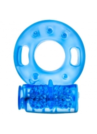 Голубое эрекционное виброкольцо Reusable Cock Ring - Blush Novelties - в Екатеринбурге купить с доставкой