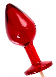 Красный леденец в форме малой анальной пробки со вкусом виски - Sosuчki - купить с доставкой в Екатеринбурге