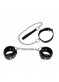 БДСМ-набор с сердечками: ошейник и наручники - Джага-Джага - купить с доставкой в Екатеринбурге