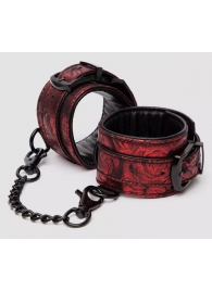 Красно-черные наручники Reversible Faux Leather Wrist Cuffs - Fifty Shades of Grey - купить с доставкой в Екатеринбурге