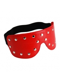 Красная кожаная маска на глаза с клёпками и велюровой подкладкой - Sitabella - купить с доставкой в Екатеринбурге
