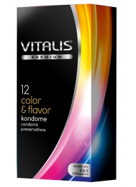 Цветные ароматизированные презервативы VITALIS PREMIUM color   flavor - 12 шт. - Vitalis - купить с доставкой в Екатеринбурге