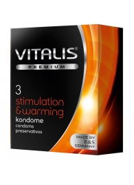 Презервативы VITALIS PREMIUM stimulation   warming с согревающим эффектом - 3 шт. - Vitalis - купить с доставкой в Екатеринбурге