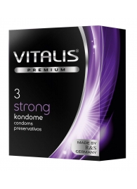 Презервативы с утолщенной стенкой VITALIS PREMIUM strong - 3 шт. - Vitalis - купить с доставкой в Екатеринбурге