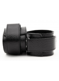 Чёрные кожаные наручники - БДСМ Арсенал - купить с доставкой в Екатеринбурге
