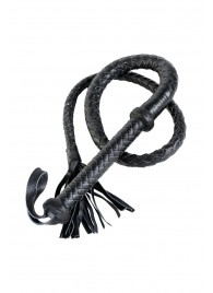 Длинный кожаный кнут с хлопушками на конце - ToyFa - купить с доставкой в Екатеринбурге