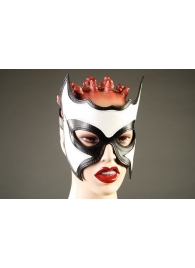 Кожаная маска-очки с белой вставкой - Подиум - купить с доставкой в Екатеринбурге