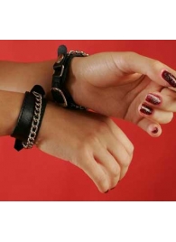 Декорированные цепочками узкие наручники - Подиум - купить с доставкой в Екатеринбурге