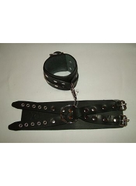 Чёрные кожаные наручники  Крест  без подкладки - Подиум - купить с доставкой в Екатеринбурге