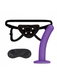 Фиолетовый поясной фаллоимитатор Strap on Harness   5in Dildo Set - 12,25 см. - Lux Fetish - купить с доставкой в Екатеринбурге