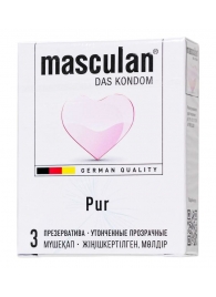 Супертонкие презервативы Masculan Pur - 3 шт. - Masculan - купить с доставкой в Екатеринбурге