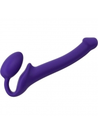 Фиолетовый безремневой страпон Silicone Bendable Strap-On - size S - Strap-on-me - купить с доставкой в Екатеринбурге