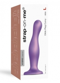 Фиолетовая насадка Strap-On-Me Dildo Plug Curvy size L - Strap-on-me - купить с доставкой в Екатеринбурге