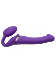 Фиолетовый безремневой вибрострапон Silicone Bendable Strap-On - size M - Strap-on-me - купить с доставкой в Екатеринбурге