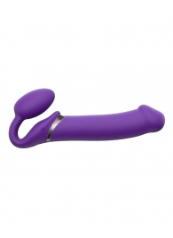 Фиолетовый безремневой вибрострапон Silicone Bendable Strap-On - size XL - Strap-on-me - купить с доставкой в Екатеринбурге