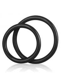 Набор из двух черных силиконовых колец разного диаметра SILICONE COCK RING SET - BlueLine - в Екатеринбурге купить с доставкой
