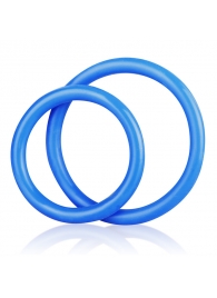 Набор из двух голубых силиконовых колец разного диаметра SILICONE COCK RING SET - BlueLine - в Екатеринбурге купить с доставкой