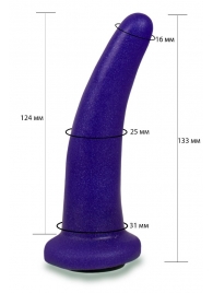 Фиолетовая гладкая изогнутая насадка-плаг - 13,3 см. - LOVETOY (А-Полимер) - купить с доставкой в Екатеринбурге