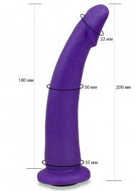 Фиолетовая гладкая изогнутая насадка-плаг - 20 см. - LOVETOY (А-Полимер) - купить с доставкой в Екатеринбурге