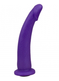 Фиолетовая гладкая изогнутая насадка-плаг - 20 см. - LOVETOY (А-Полимер) - купить с доставкой в Екатеринбурге