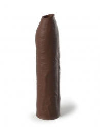 Коричневая насадка-удлинитель Uncut Silicone Penis Enhancer - 17,8 см. - Pipedream - в Екатеринбурге купить с доставкой