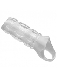 Насадка на пенис с кольцом для мошонки Clear Sensations Enhancer Sex Sleeve - 11,5 см. - XR Brands - в Екатеринбурге купить с доставкой