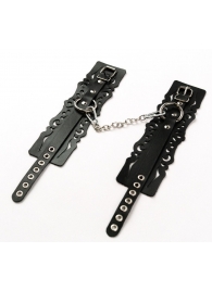 Узорчатые кожаные оковы с регулируемыми ремешками - Crazy Handmade - купить с доставкой в Екатеринбурге