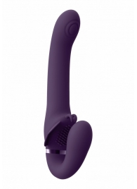 Фиолетовый женский безремневой вибрострапон Satu - 23 см. - Shots Media BV - купить с доставкой в Екатеринбурге