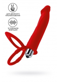 Красная насадка на пенис для двойного проникновения - 19 см. - ToyFa - купить с доставкой в Екатеринбурге