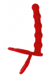 Красная насадка на пенис для двойного проникновения - 19,5 см. - ToyFa - купить с доставкой в Екатеринбурге