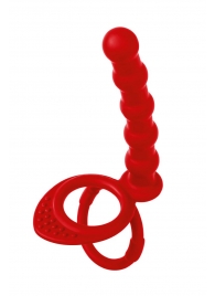 Красная насадка на пенис для двойного проникновения - 19,5 см. - ToyFa - купить с доставкой в Екатеринбурге