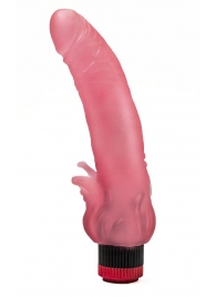 Розовый гелевый вибратор с клиторальными лепестками - 18,5 см. - LOVETOY (А-Полимер)