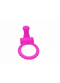 Розовое силиконовое эрекционное кольцо с вибрацией и язычком - 4sexdreaM - в Екатеринбурге купить с доставкой
