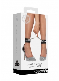 Черные поножи Diamond Studded Ankle Cuffs - Shots Media BV - купить с доставкой в Екатеринбурге