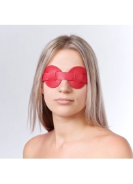Красная кожаная маска на глаза для эротических игр - Sitabella - купить с доставкой в Екатеринбурге