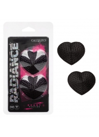 Черные пэстисы в форме сердечек Heart Pasties - California Exotic Novelties - купить с доставкой в Екатеринбурге