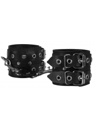 Чёрные наручники из кожи - Sitabella - купить с доставкой в Екатеринбурге