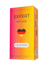 Презервативы EXPERT Hot Love с разогревающим эффектом - 12 шт.(+3 в подарок) - Expert - купить с доставкой в Екатеринбурге