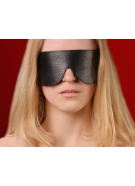 Чёрная широкая кожаная маска на глаза - Sitabella - купить с доставкой в Екатеринбурге