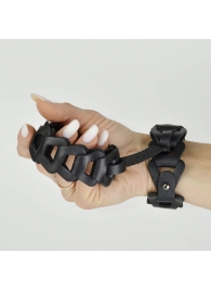 Черные кожаные наручники  Клеопатра - Sitabella - купить с доставкой в Екатеринбурге