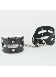 Черные кожаные наручники   Лира - Sitabella - купить с доставкой в Екатеринбурге
