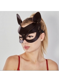 Коричневая кожаная маска  Кошечка - Sitabella - купить с доставкой в Екатеринбурге